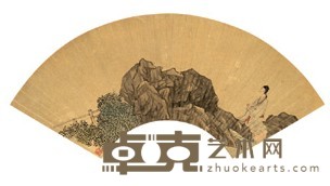 任颐 仕女 扇面镜心 18X52.2cm